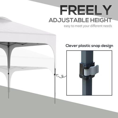 3x3M Pop Up Gazebo, Carry Bag 4 Leg Weight Bags White by Outsunny