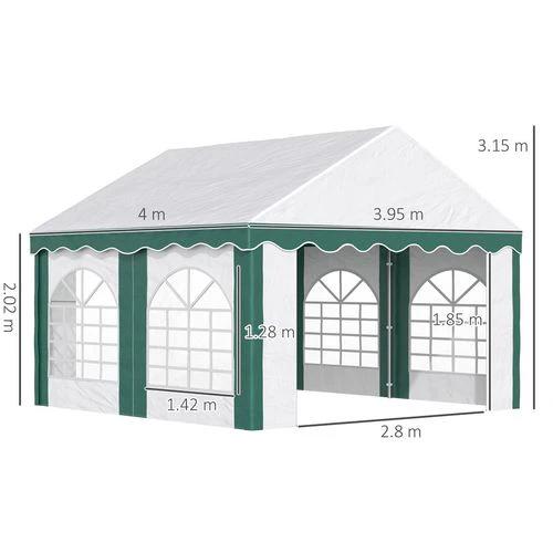 Outsunny 4 x 4m Marquee Gazebo, Party Tent with Double Doors for Wedding and Events - Gazebos