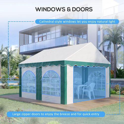 Outsunny 4 x 4m Marquee Gazebo, Party Tent with Double Doors for Wedding and Events - Gazebos