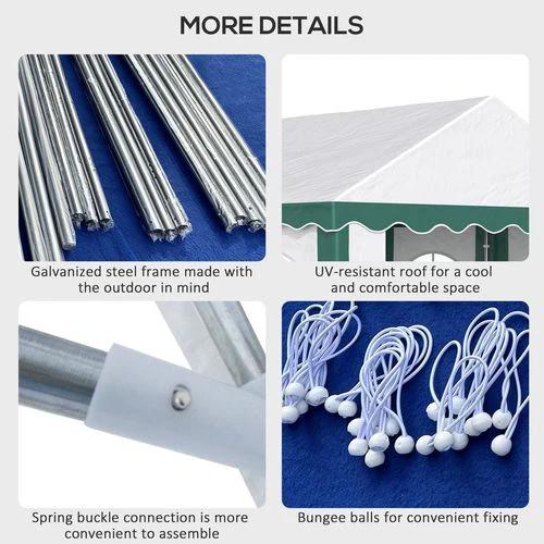 Outsunny 4 x 4m Marquee Gazebo, Party Tent with Double Doors for Wedding and Events - Gazebos