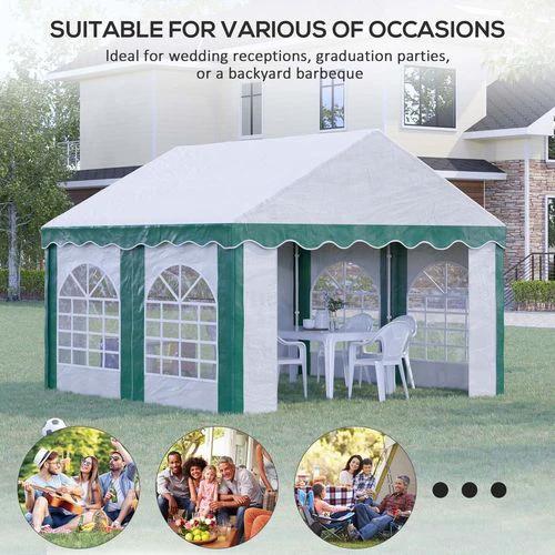 Outsunny 4 x 4m Marquee Gazebo, Party Tent with Double Doors for Wedding and Events - Gazebos