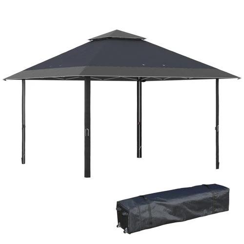 4 x 4m Outdoor Pop-Up Canopy Tent Gazebo Adjustable Legs Bag Grey by Outsunny