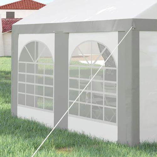 4 x 4m Party Tent, Marquee Gazebo with Sides, Four Windows and Double Doors by Outsunny