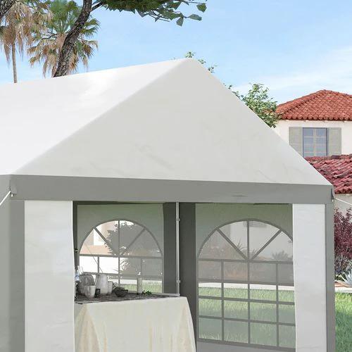 4 x 4m Party Tent, Marquee Gazebo with Sides, Four Windows and Double Doors by Outsunny