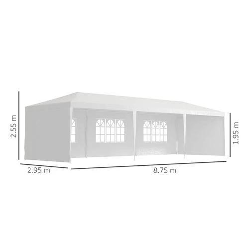 9m x 3m Outdoor Garden Gazebo Wedding Party Tent Canopy Marquee White by Outsunny