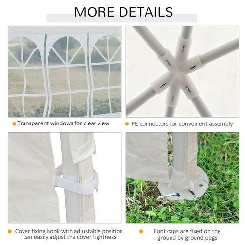 9m x 3m Outdoor Garden Gazebo Wedding Party Tent Canopy Marquee White by Outsunny