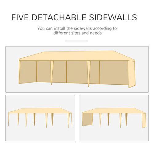 9m x 3m Outdoor Garden Gazebo Wedding Party Tent Canopy Marquee White by Outsunny