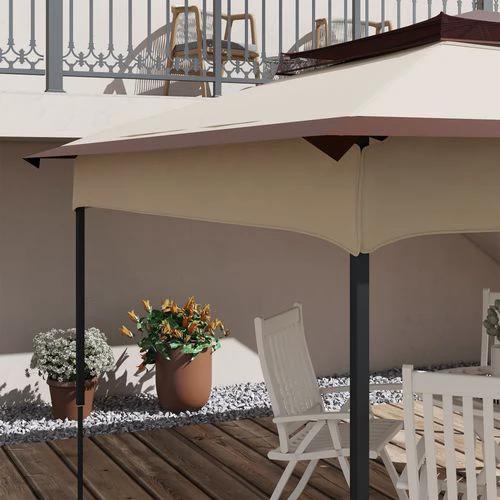 Outsunny Outsunny 3.25mx3.25m 2-Tier Gazebo Cover Replacement, 30+ UV Protection, Beige - Gazebos