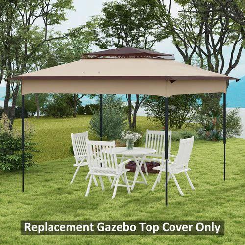 Outsunny Outsunny 3.25mx3.25m 2-Tier Gazebo Cover Replacement, 30+ UV Protection, Beige - Gazebos