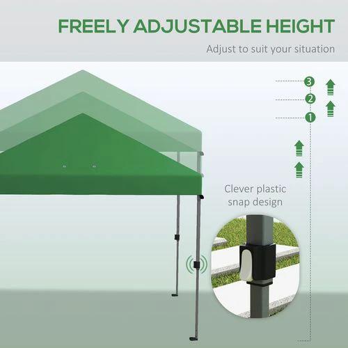 Outsunny 3 x 3(m) Pop Up Gazebo, Instant Shelter with 1-Button Push, Green by Outsunny