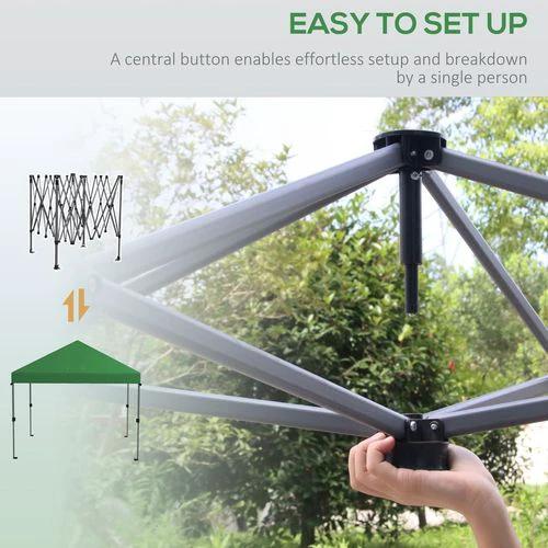 Outsunny 3 x 3(m) Pop Up Gazebo, Instant Shelter with 1-Button Push, Green by Outsunny