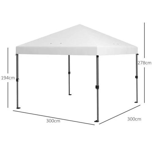 Outsunny Outsunny 3 x 3(m) Pop Up Gazebo, Instant Shelter with 1-Button Push, White - Gazebos
