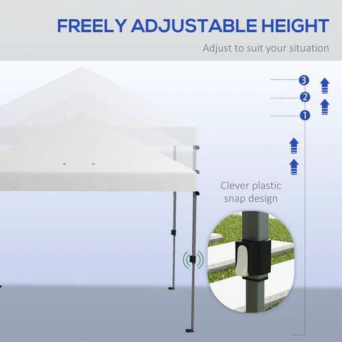 Outsunny Outsunny 3 x 3(m) Pop Up Gazebo, Instant Shelter with 1-Button Push, White - Gazebos