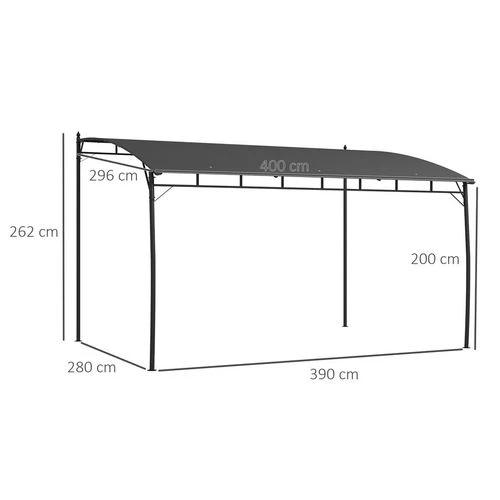 Outsunny Outsunny 3 x 4m Metal Pergola, Outdoor Gazebo UV-Resistant Sun Shade Shelter - Gazebos