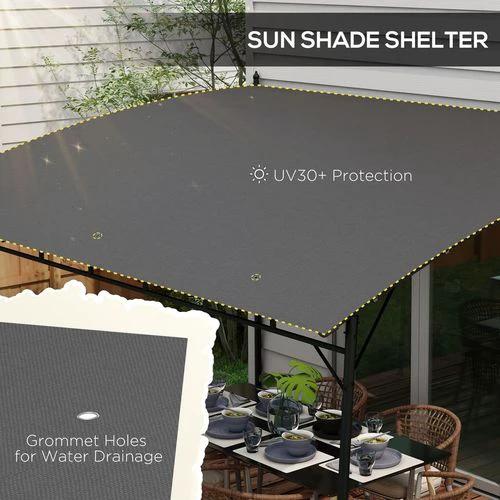 Outsunny Outsunny 3 x 4m Metal Pergola, Outdoor Gazebo UV-Resistant Sun Shade Shelter - Gazebos