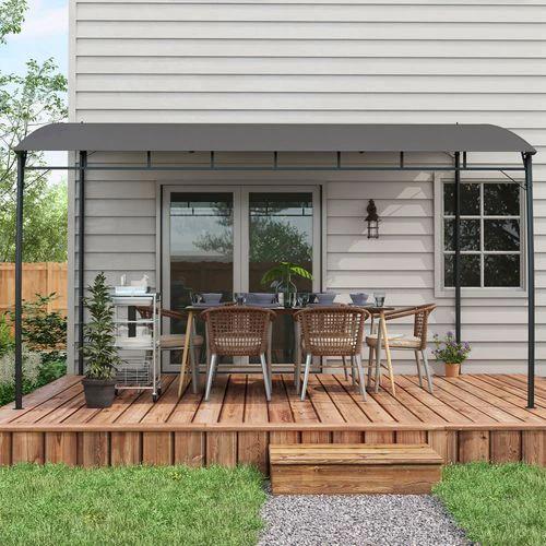 Outsunny Outsunny 3 x 4m Metal Pergola, Outdoor Gazebo UV-Resistant Sun Shade Shelter - Gazebos