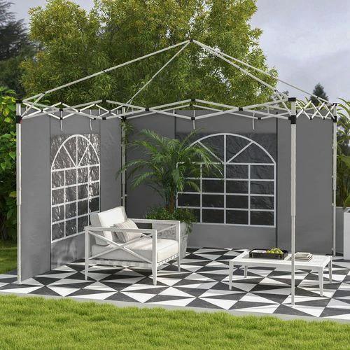 Outsunny 3x3(m) or 3x6m Pop Up Gazebo Side Panels Replacement, 2 Pack, Grey by Outsunny