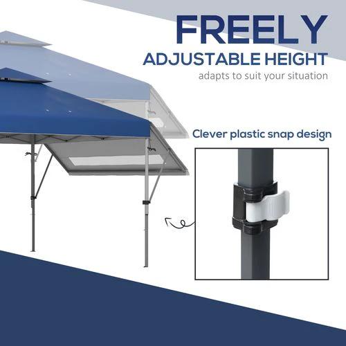 Outsunny Outsunny 5 x 3(m) Pop Up Gazebo, Instant Shelter with Extend Dual Awning, Blue - Gazebos