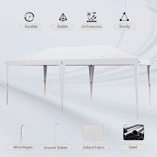 Outsunny 6 x 3(m) Pop Up Gazebo Patio Party Event Heavy Duty Canopy White by Outsunny