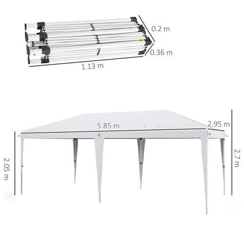 Outsunny 6 x 3(m) Pop Up Gazebo Patio Party Event Heavy Duty Canopy White by Outsunny
