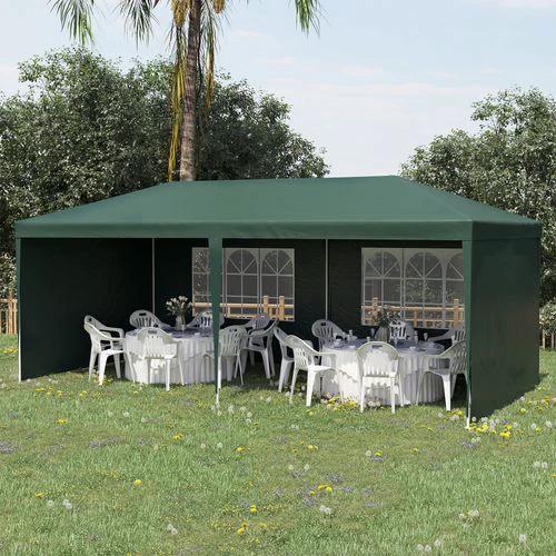 Outsunny 6m x 3m Garden Gazebo Marquee Canopy Party Tent Canopy Patio Green by Outsunny