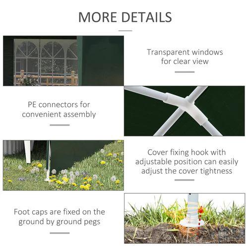 Outsunny 6m x 3m Garden Gazebo Marquee Canopy Party Tent Canopy Patio Green by Outsunny