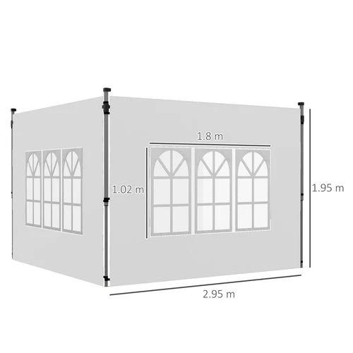 Outsunny Gazebo Side Panels for 3x3(m) or 3x4m Pop Up Gazebo, 2 Pack, White by Outsunny
