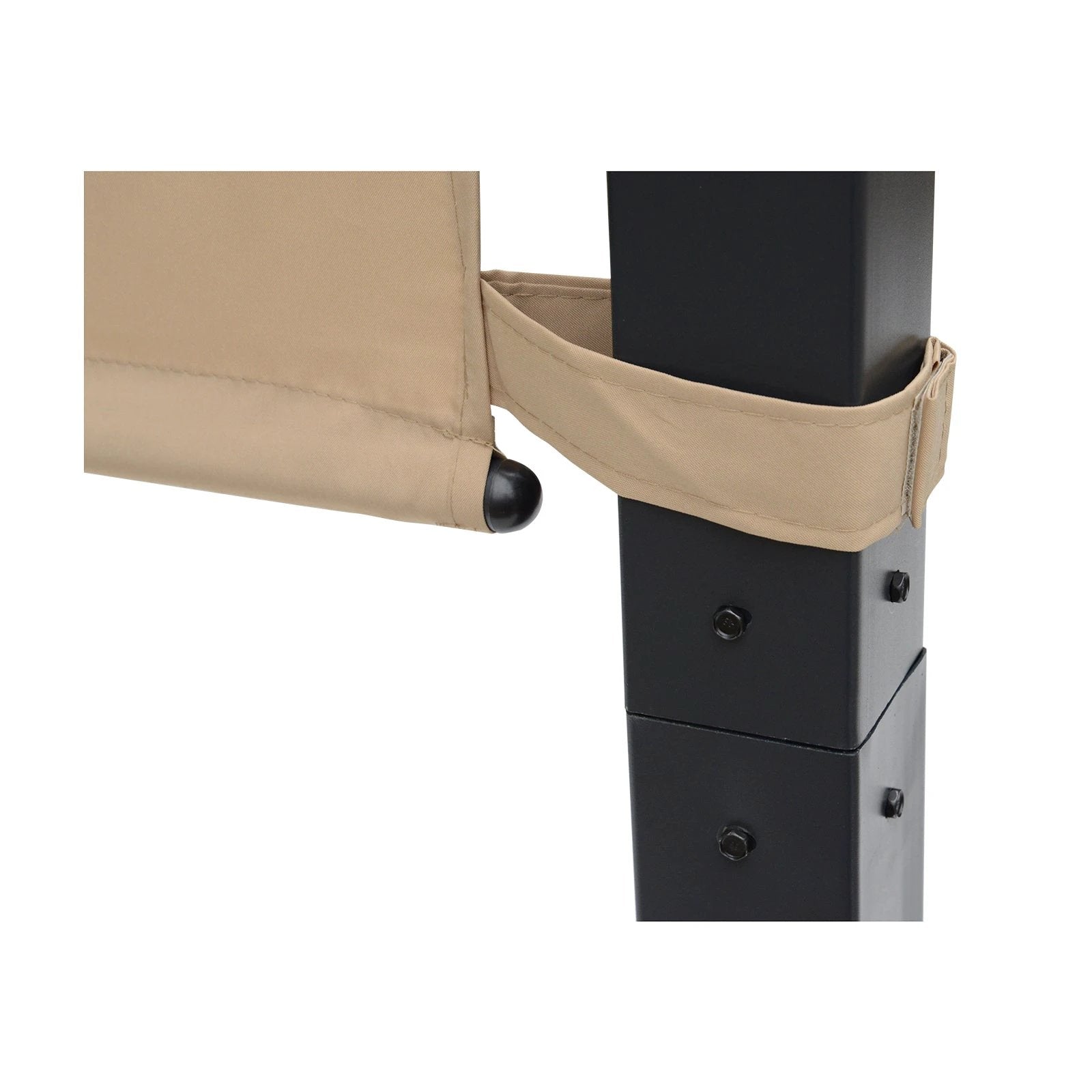 Outsunny Retractable Pergola Garden Gazebo 3x2.45x2.3m, Khaki - Uncategorized Gazebos