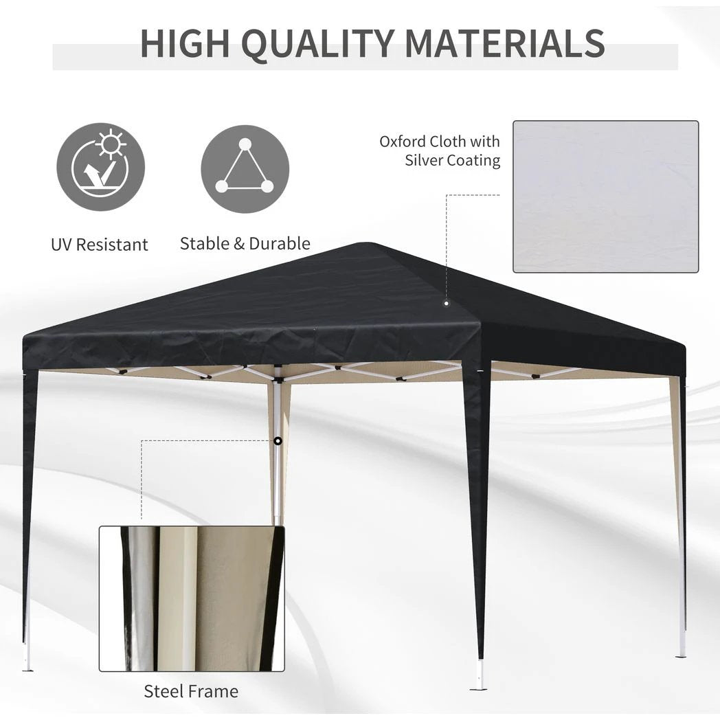 Outsunny 3x3m Garden Pop Up Gazebo Marquee Party Tent Wedding Canopy UV Protection - Gazebos