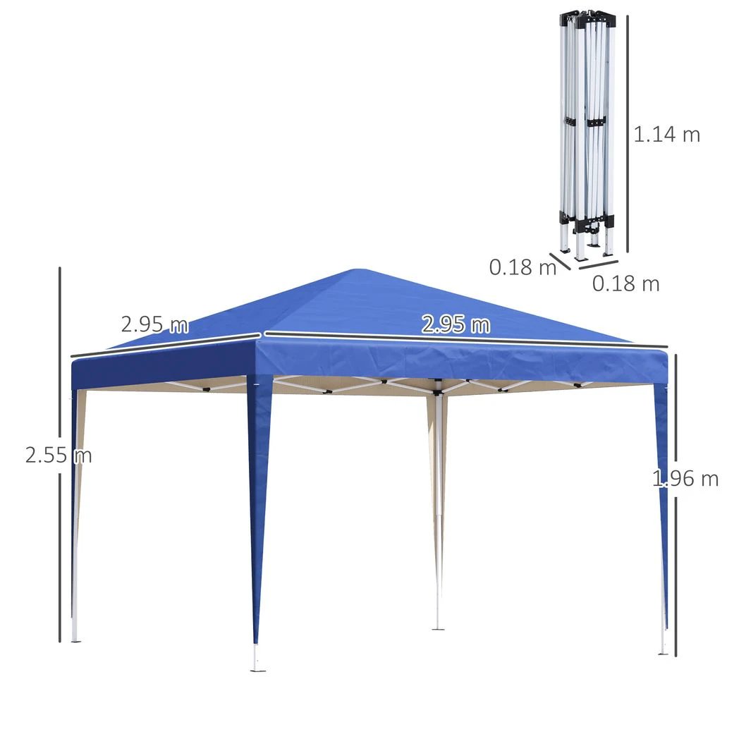 Outsunny 3x3m Garden Pop Up Gazebo Marquee Party Tent Wedding Canopy UV Protection - Gazebos