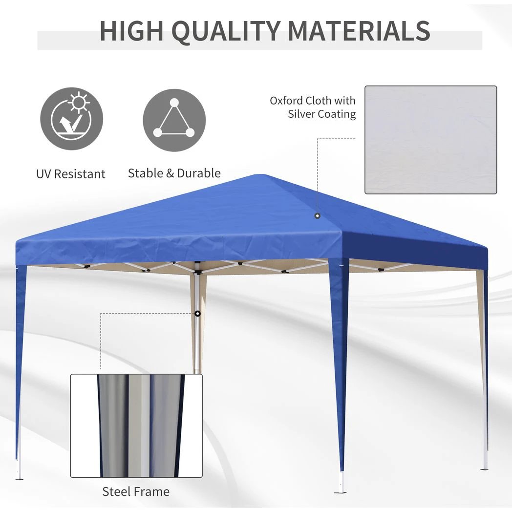 Outsunny 3x3m Garden Pop Up Gazebo Marquee Party Tent Wedding Canopy UV Protection - Gazebos