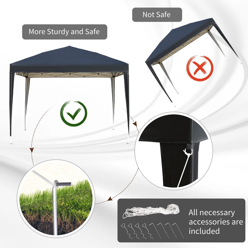 Outsunny 3x3m Garden Pop Up Gazebo Marquee Party Tent Wedding Canopy UV Protection - Gazebos
