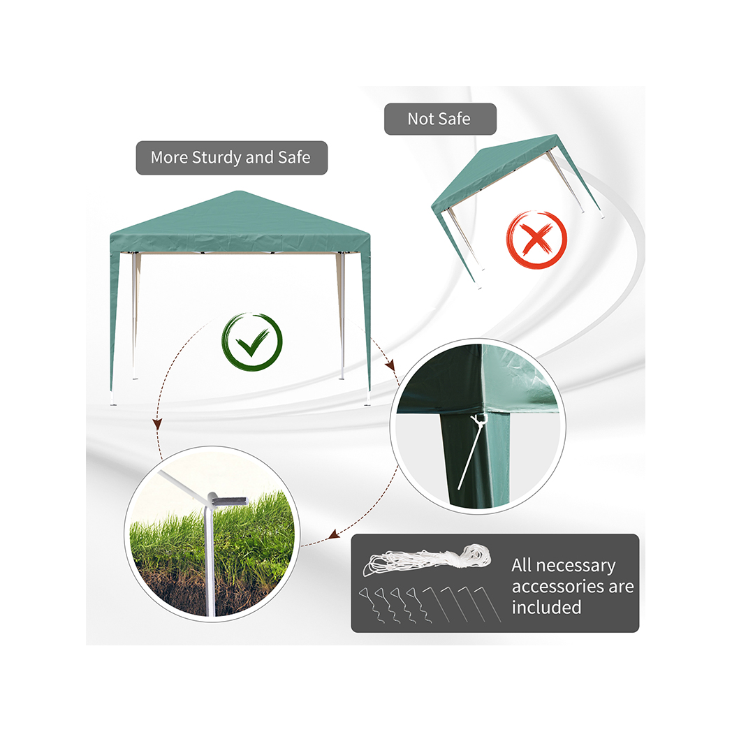 Outsunny 3x3m Garden Pop Up Gazebo Marquee Party Tent Wedding Canopy UV Protection - Gazebos