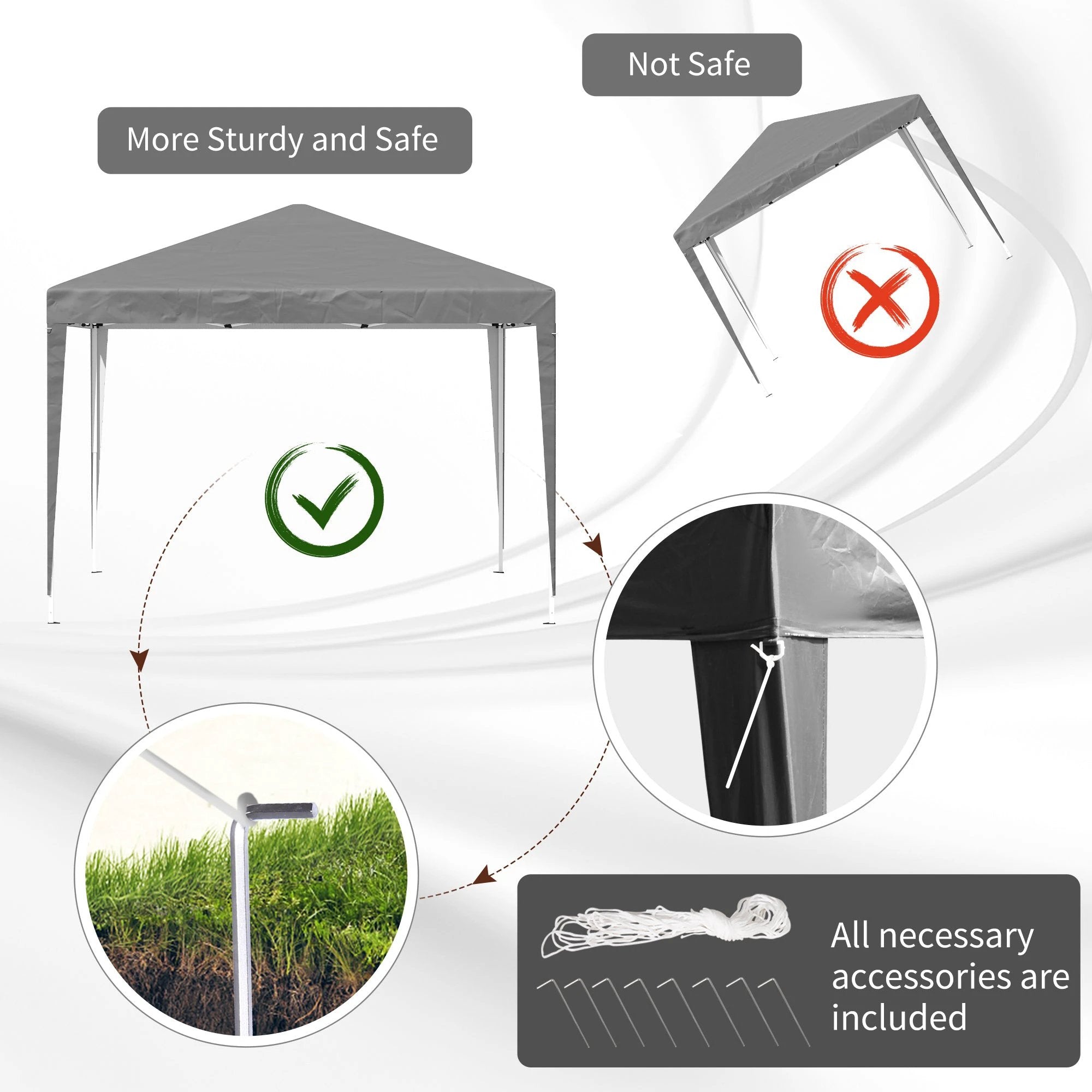 Outsunny Outsunny 3 x 3 m Garden Pop Up Gazebo Marquee Party Tent Wedding Canopy - Gazebos