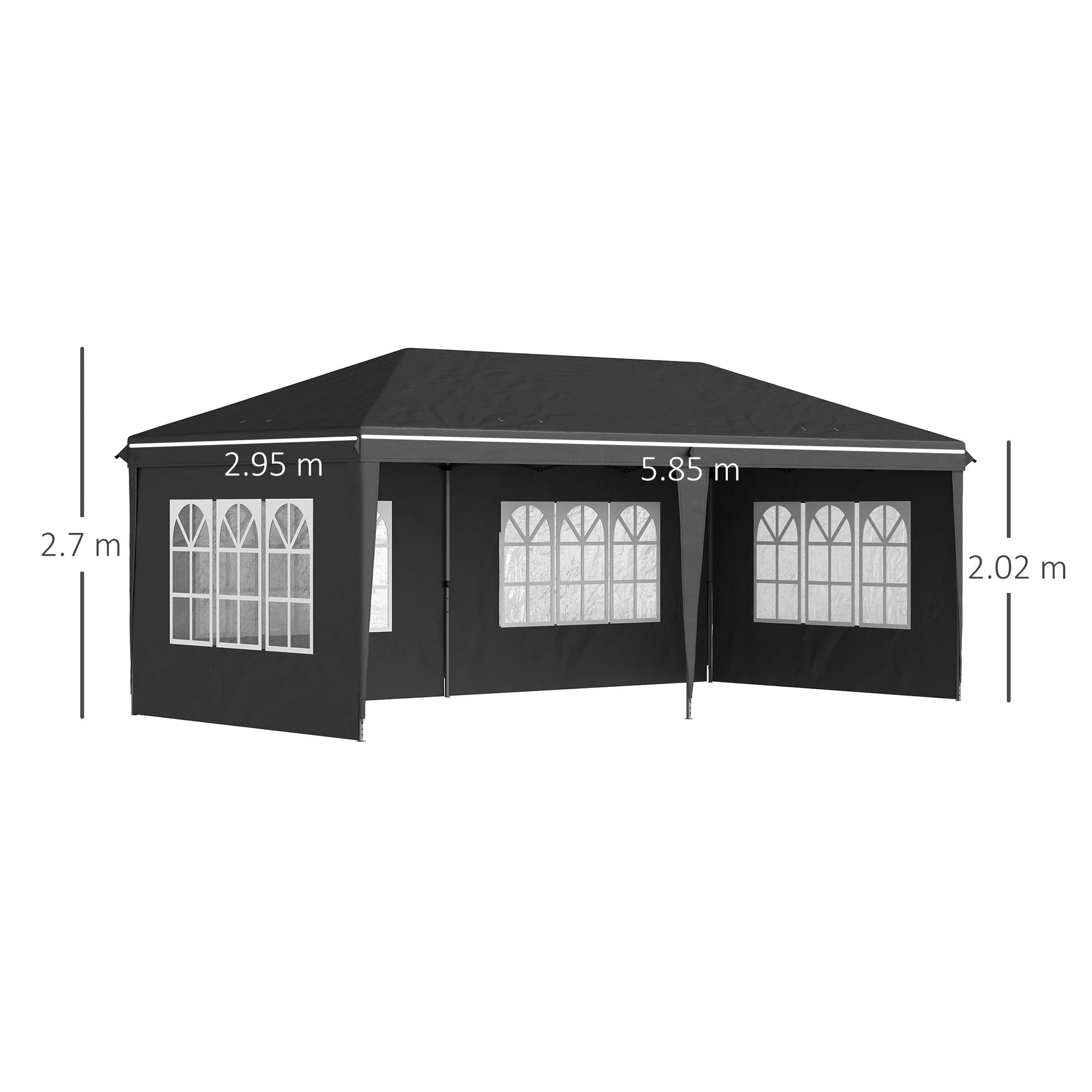 Outsunny Outsunny 3 x 6m Heavy Duty Gazebo Marquee Party Tent with Storage Bag Grey - Gazebos