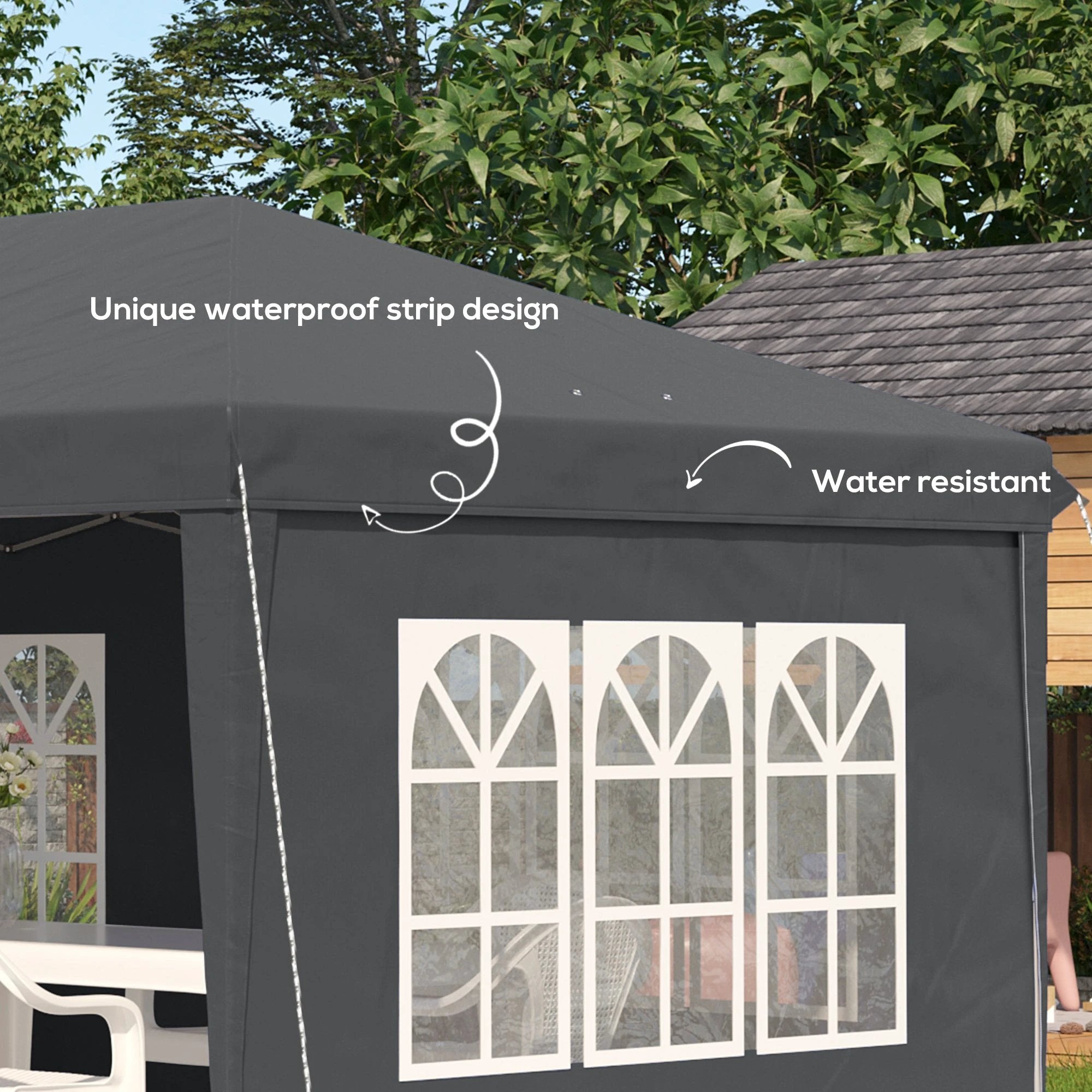 Outsunny Outsunny 3 x 6m Heavy Duty Gazebo Marquee Party Tent with Storage Bag Grey - Gazebos