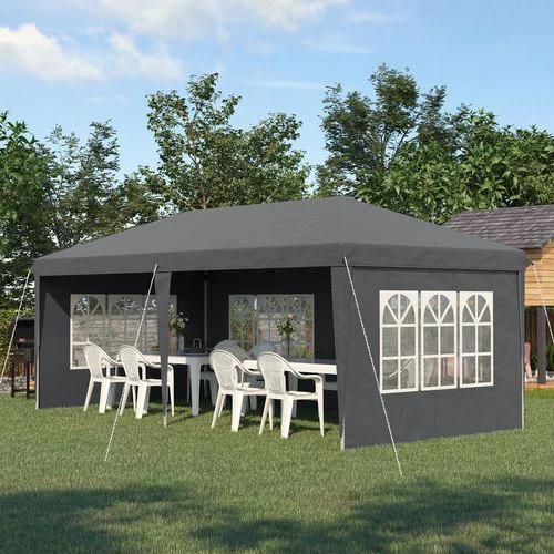Outsunny 3 x 6m Heavy Duty Gazebo Marquee Party Tent with Storage Bag Grey by Outsunny