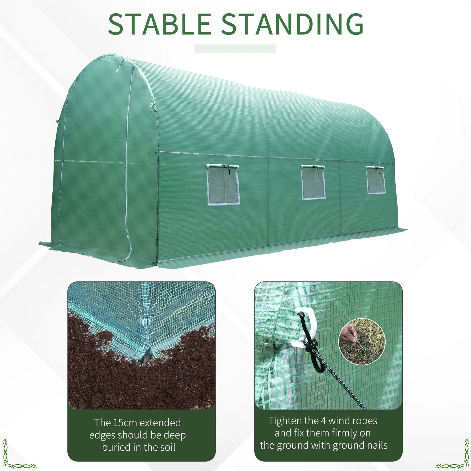 Outsunny Walk-in Greenhouse Tunnel Round Gardening - Uncategorized Greenhouse