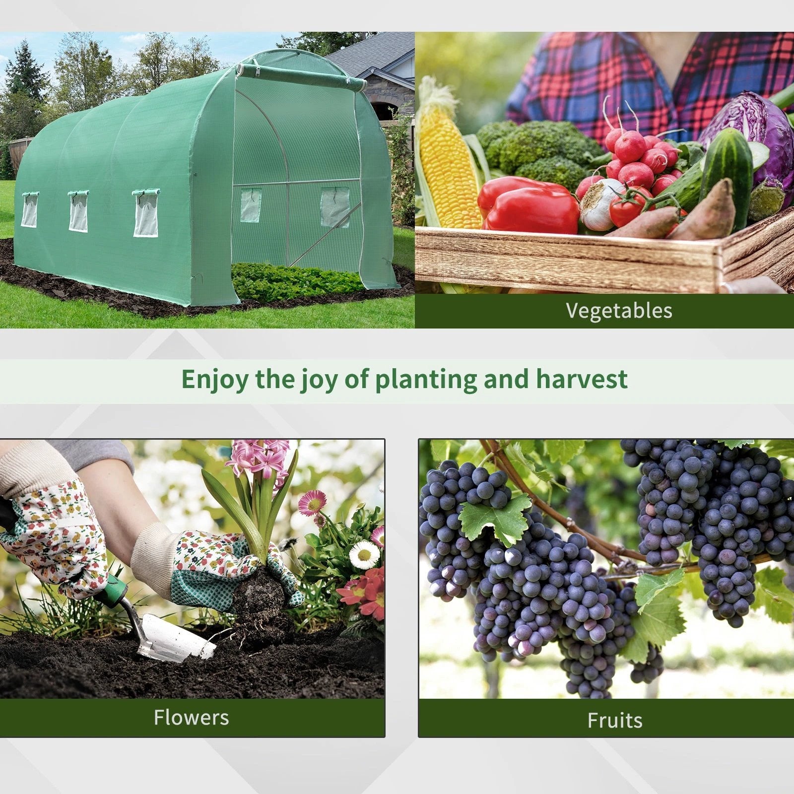 Outsunny Walk-in Greenhouse Tunnel Round Gardening - Uncategorized Greenhouse