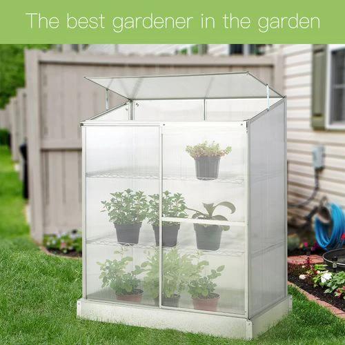 Outsunny 3 Tier Greenhouse Garden Cold Frame Plant Flower Growth 129.5L x 58W x 140H cm - Greenhouse