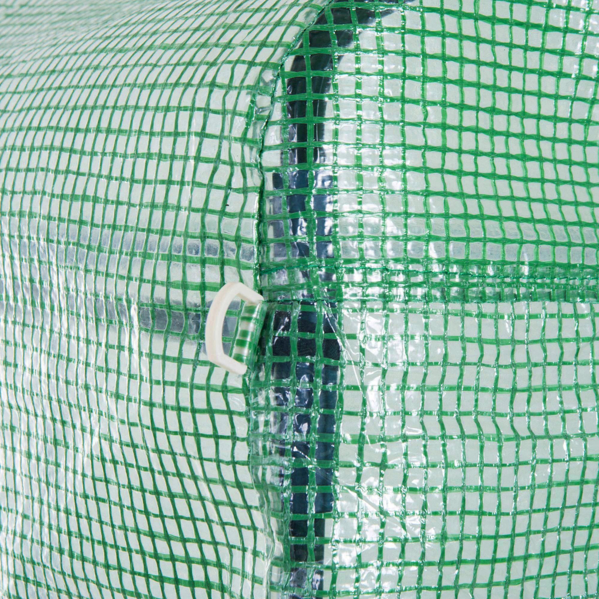 Outsunny 3 x 3 x 2 m Polytunnel Greenhouse Pollytunnel Tent w/ Steel Frame Green - Greenhouse