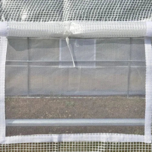 Outsunny 3 x 3 x 2 m Polytunnel Greenhouse Pollytunnel Tent w/ Steel Frame White - Greenhouse