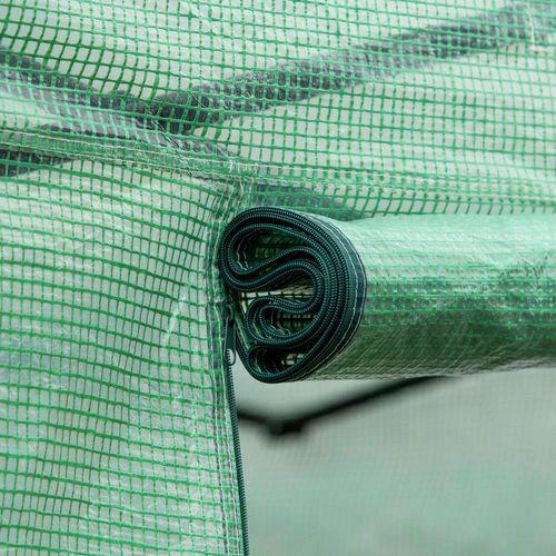 4 x 3 x 2 m Polytunnel Greenhouse Pollytunnel Tent w/ Steel Frame Green by Outsunny