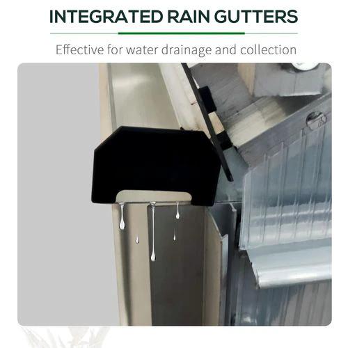 6 x 4ft Polycarbonate Greenhouse Aluminum Roof Vent, Rain Gutter Sliding Door, by Outsunny