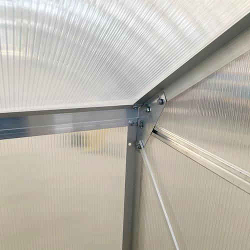 6 x 4ft Polycarbonate Greenhouse Aluminum Roof Vent, Rain Gutter Sliding Door, by Outsunny