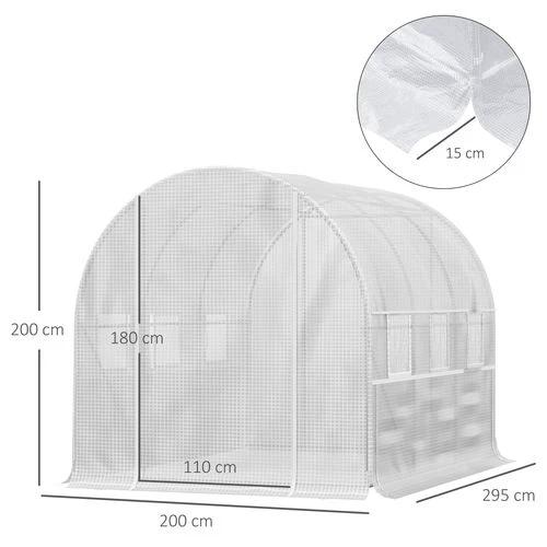 Large Outside Backyard Plant Greenhouse Hot House w/ Zippered Doors White by Outsunny