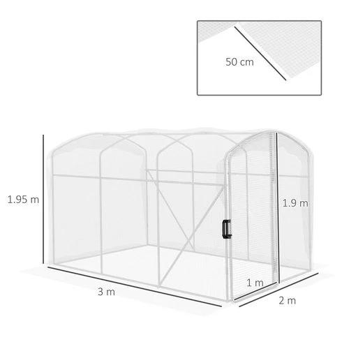 Outsunny Outsunny 3 x 2 x 2m Polytunnel Greenhouse with Door, Galvanised Steel Frame - Greenhouse