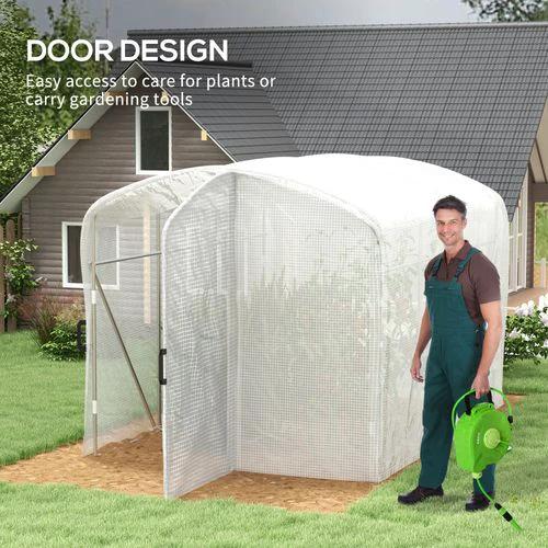 Outsunny Outsunny 3 x 2 x 2m Polytunnel Greenhouse with Door, Galvanised Steel Frame - Greenhouse