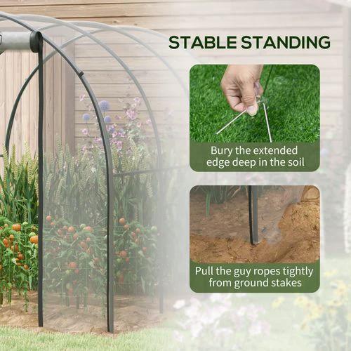 Outsunny 3 x 2 x 2m Polytunnel Greenhouse with Door, Windows, Steel Frame by Outsunny