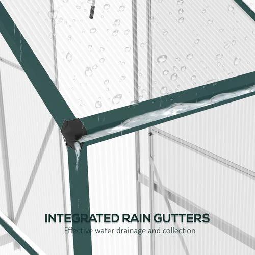 Outsunny Outsunny 6 x 2.5ft Polycarbonate Greenhouse Aluminium Green House, Green - Greenhouse
